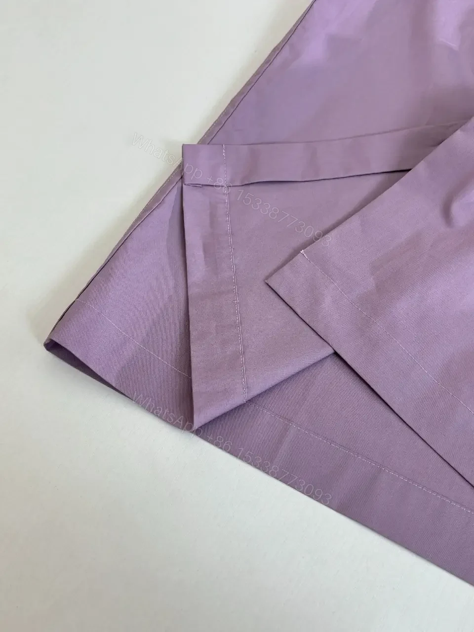 View 6 of Lavender Cotton-Blend Short-Sleeve Shirt with Logo