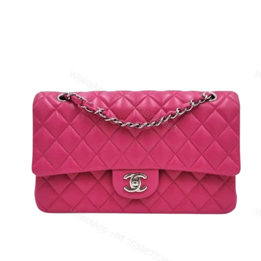 Chanel Medium Classic Flap Silver Hardware Pink 25Cm — view 1