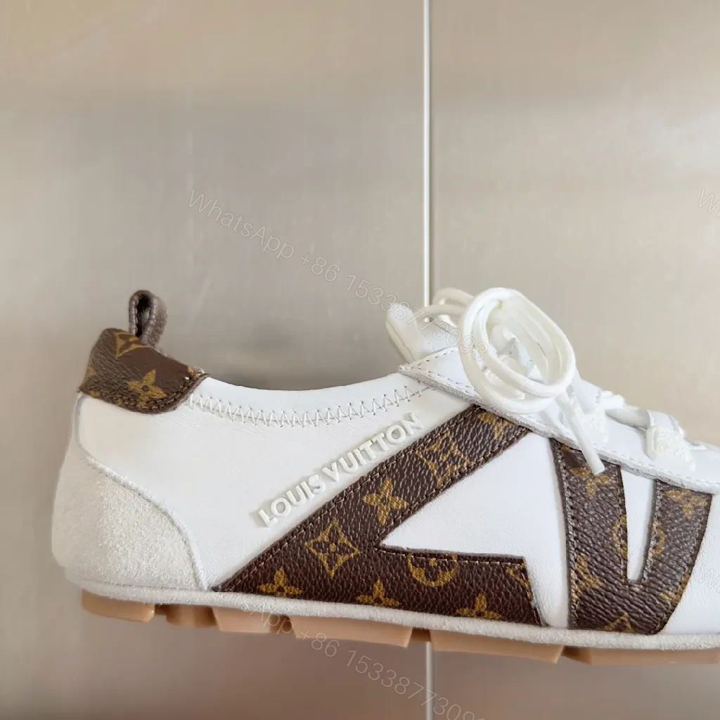 View 7 of White Leather Suede-Accent Sneakers: Modern Luxury Everyday Wear