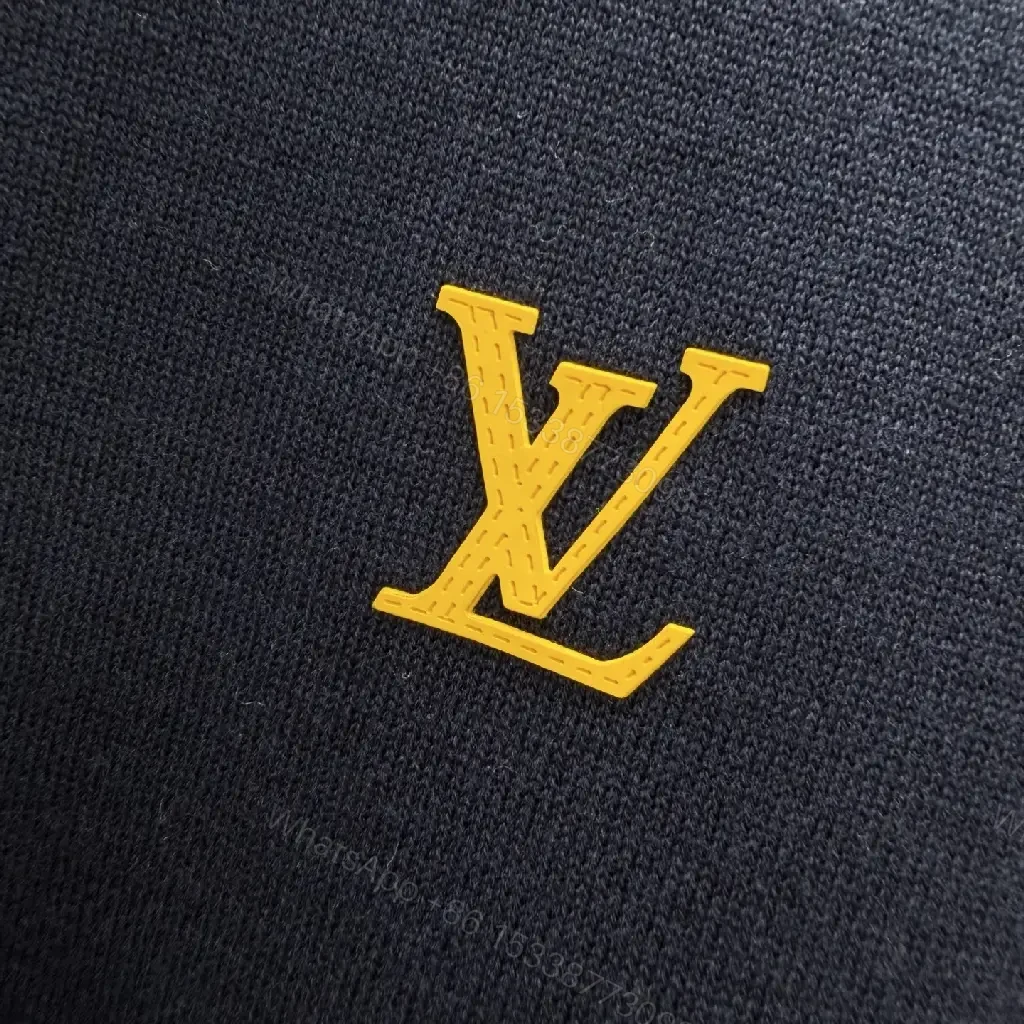 View 11 of Dark Navy Velvet-Lined Essential Tee with Gold Crest Emblem