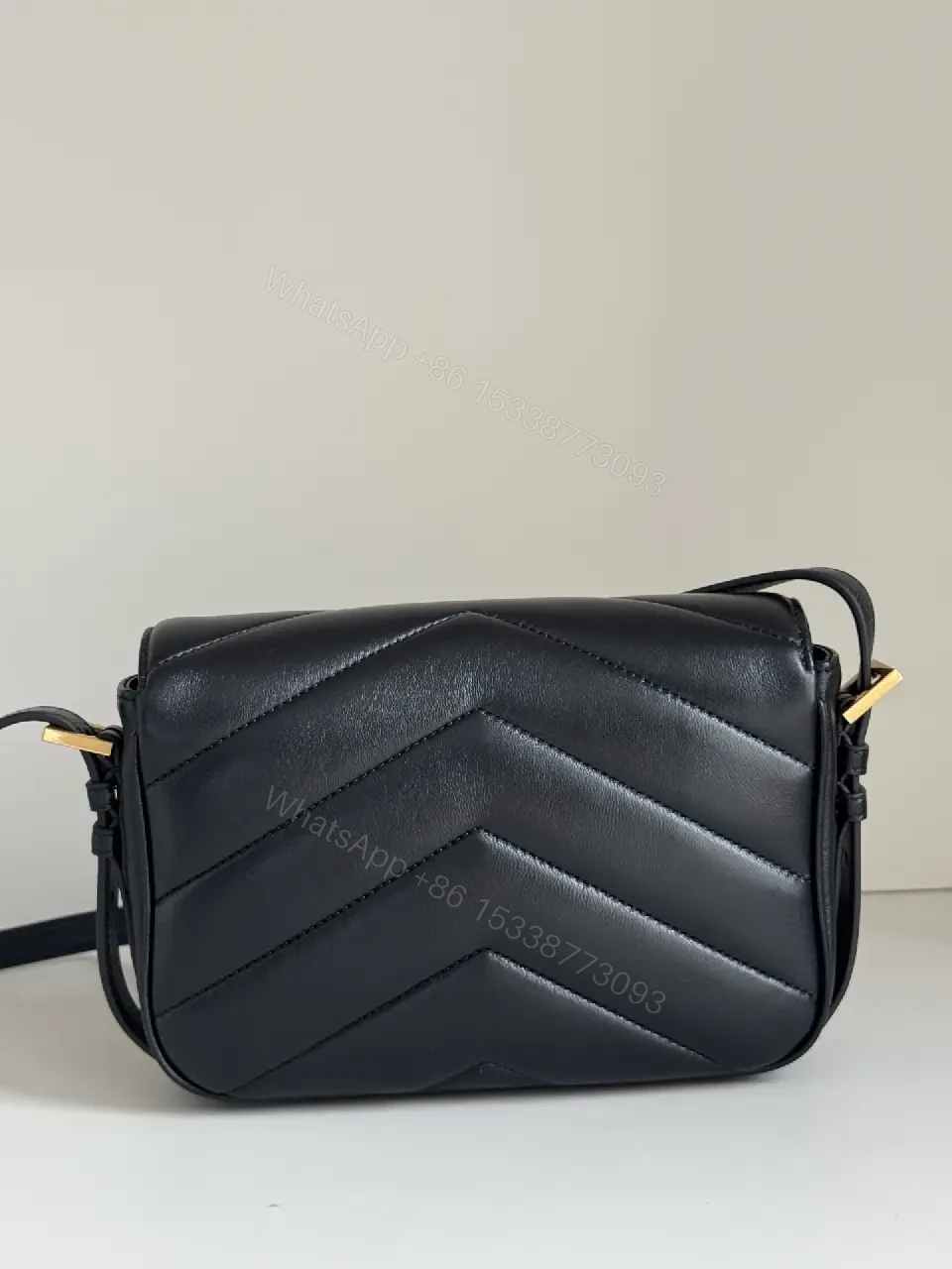 View 10 of Quilted Crossbody Bag in Gold Hardware, Luxe Style, Compact