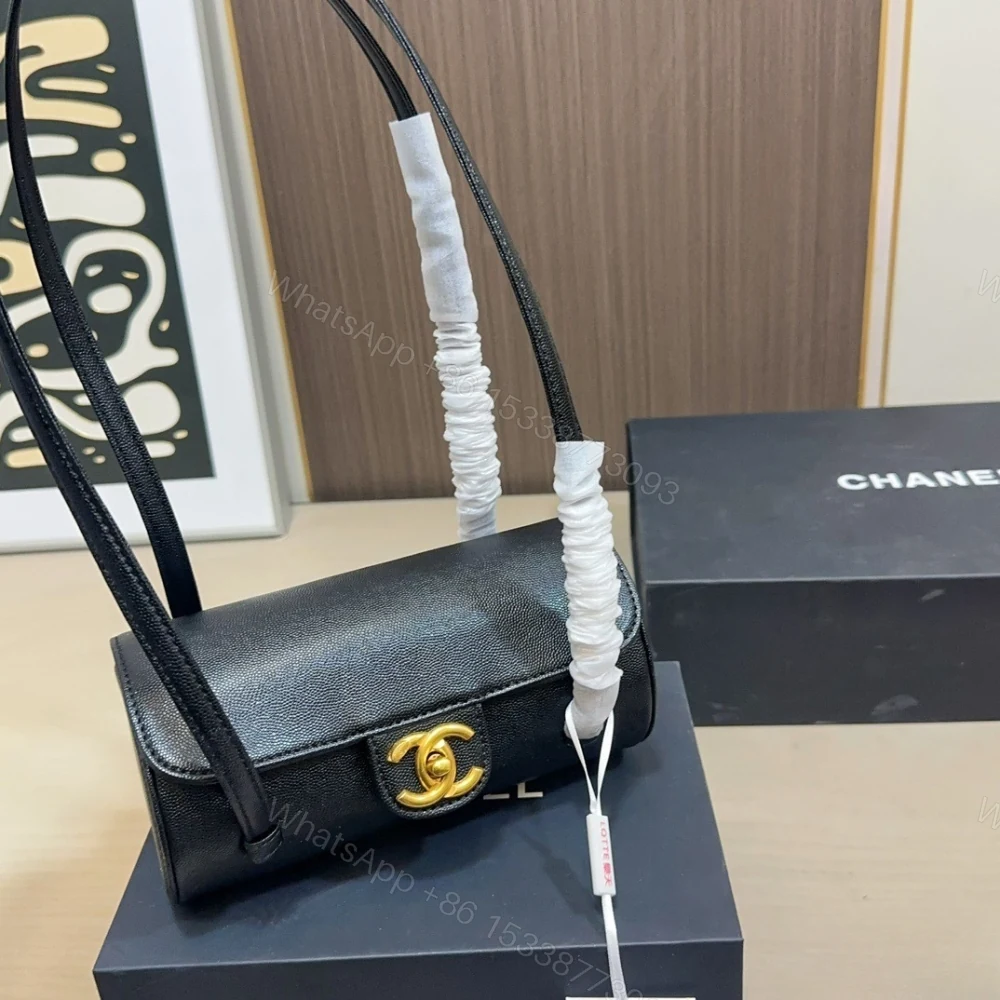 View 2 of Chanel Small Bowling Bag Grained Shiny And Gold Tone Black 20Cm