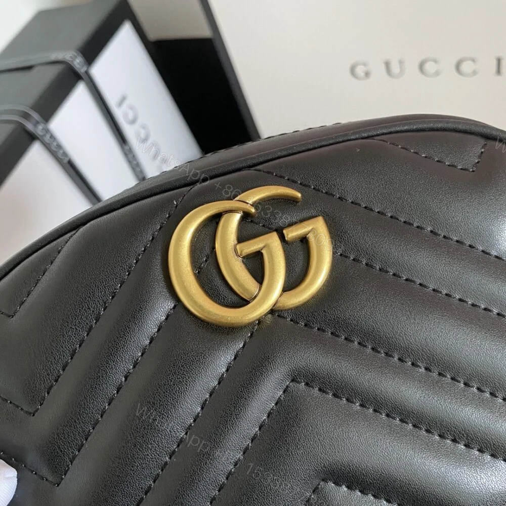 View 3 of Gucci GG Marmont Matelasse Belt Bag Black 18Cm