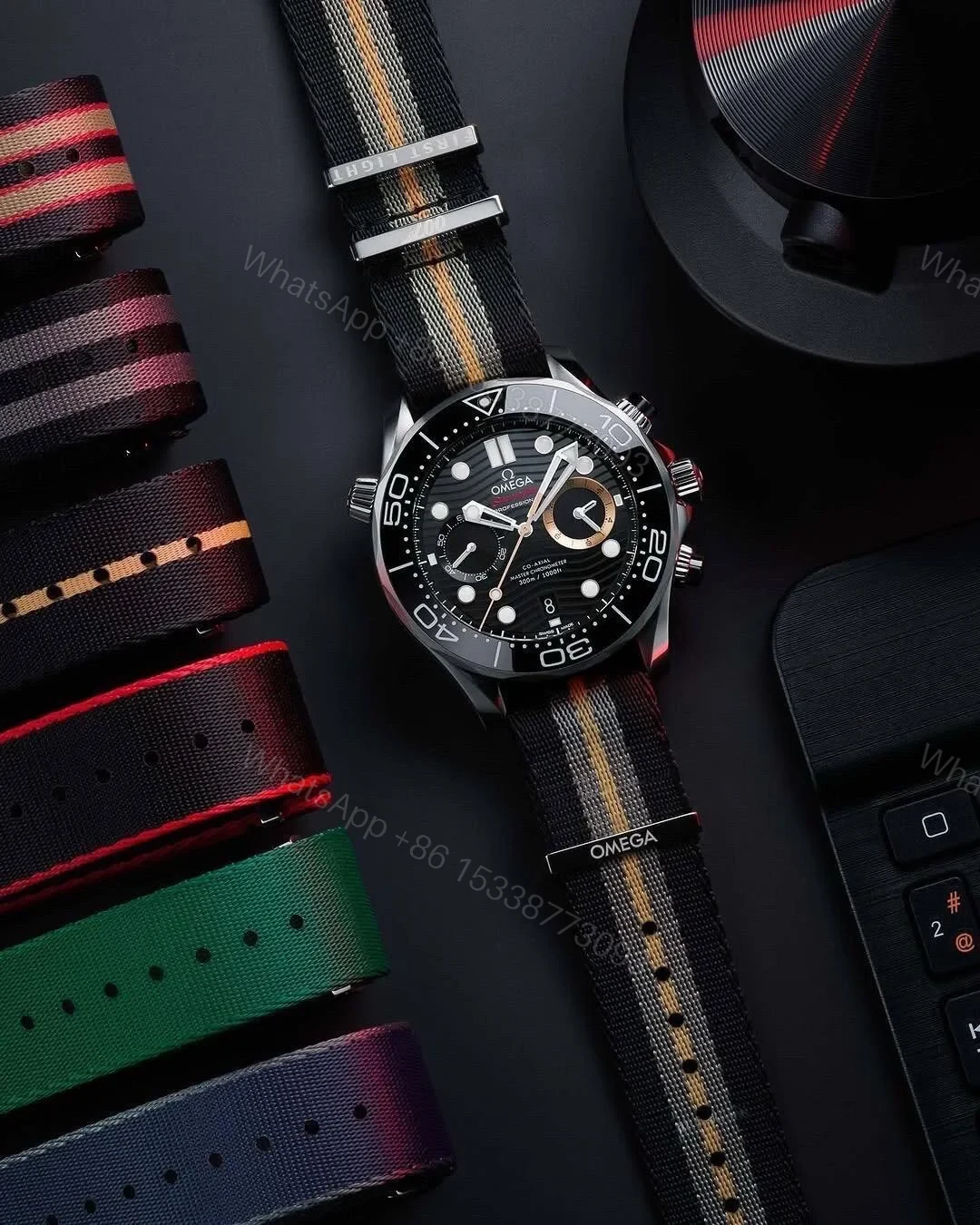 View 9 of Omega Seamaster Diver 300M Master Co-Axial 44 Chronograph James Bond First Light 210.32.44.51.01.002