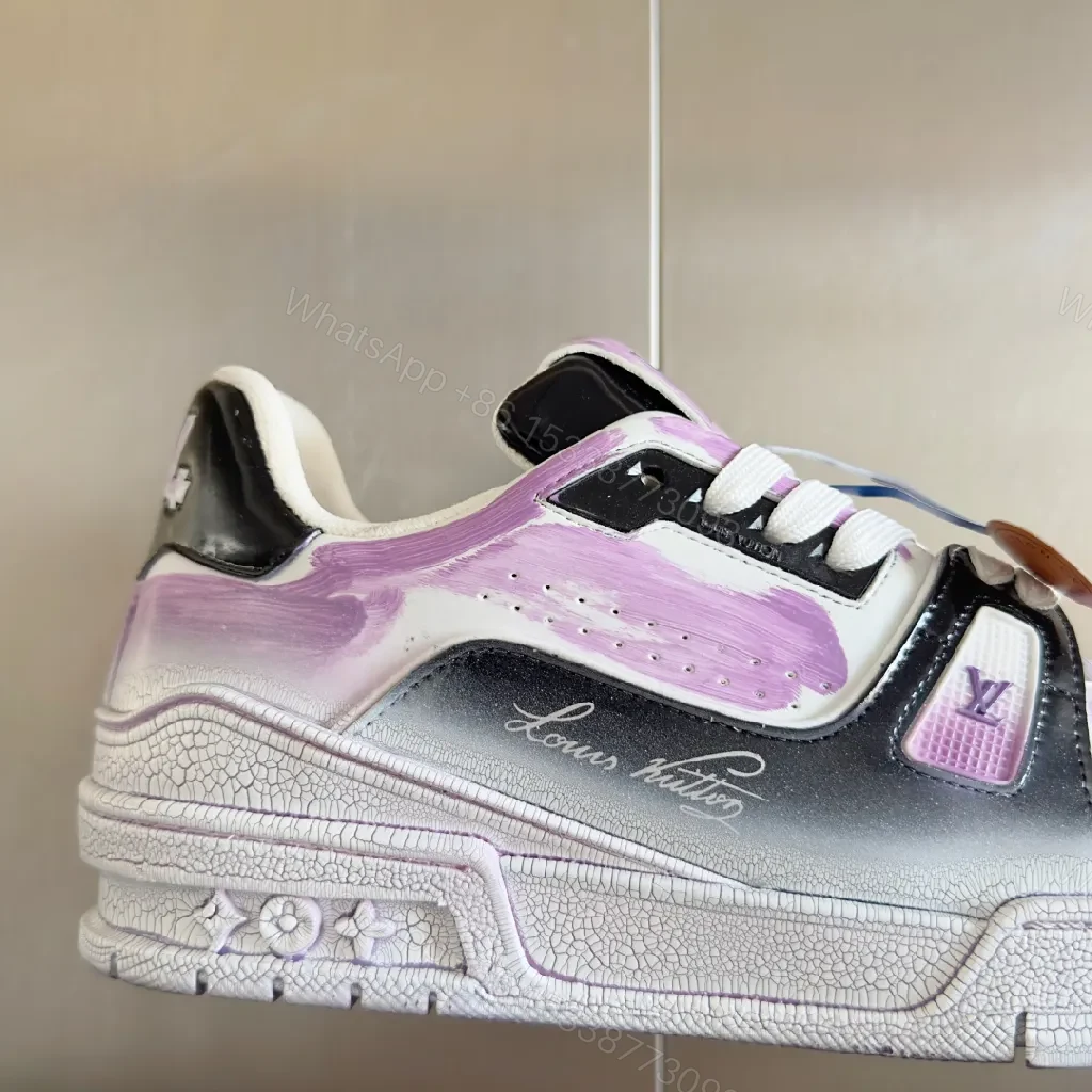 View 3 of Lilac Leather Luxe Sneaker: Playful City-Ready Comfort