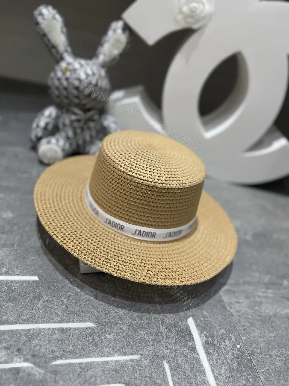 View 10 of Straw Bucket Hat Woven Wide-Brim Floppy J'ADIOR Ribbon Hats