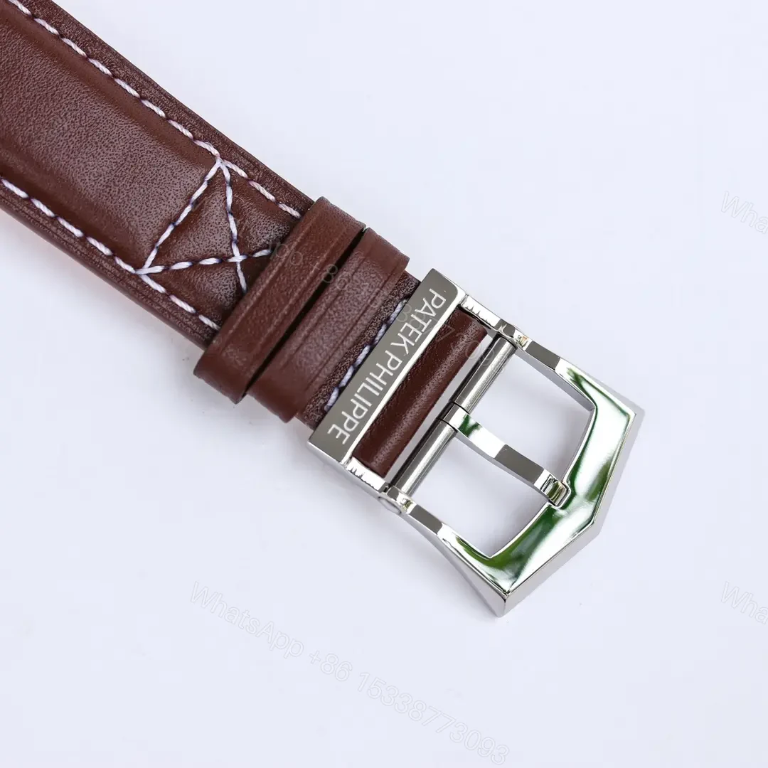 View 9 of Patek Philippe Calatrava Pilot Travel Time Watch Ref. 5524 Rose Gold and Blue Dial Dual Time Zone Leather Strap