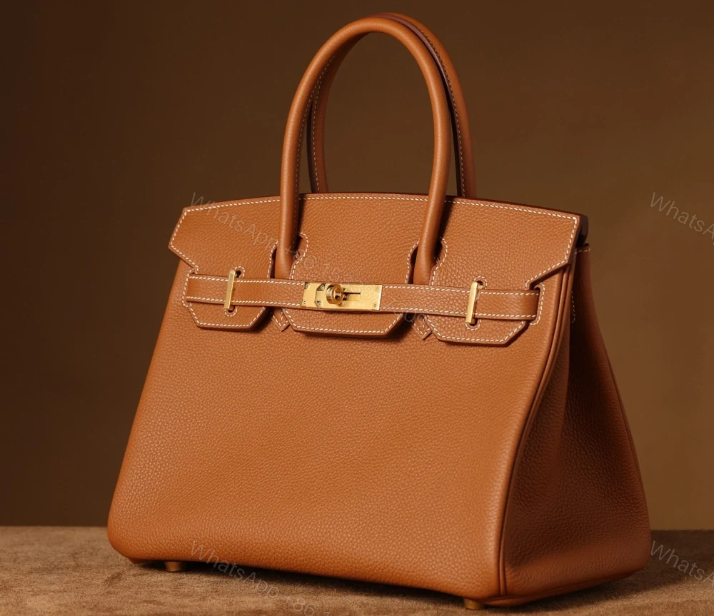 View 4 of 獨家純手工縫製高仿HermesBirkin30系列金棕金扣