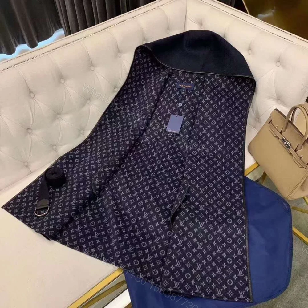 View 6 of Louis Vuitton Hooded Wrap Coat Black 1A4PE6