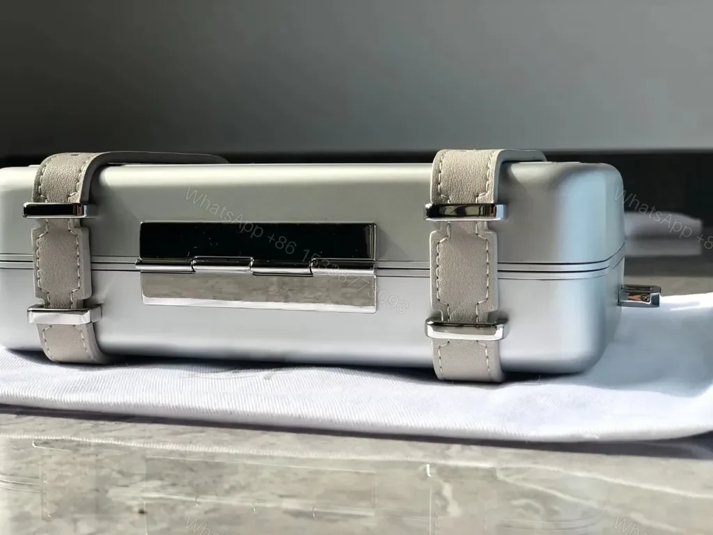 View 6 of Metallic Ribbed Crossbody: Dior-Branded Compact Case - 60 chars max