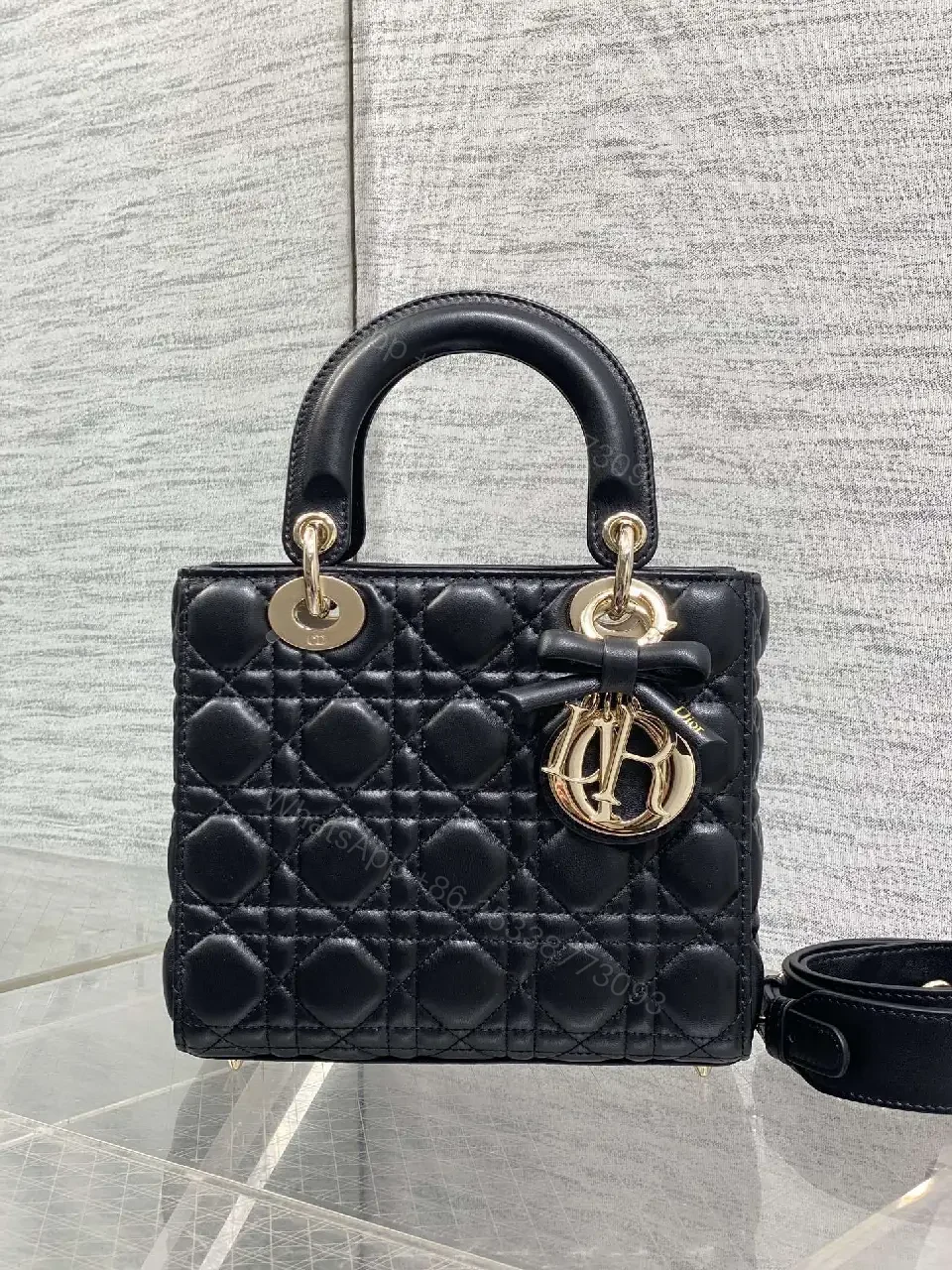 View 4 of Quilted Mini Handbag: Gold Accents, Luxury Chic