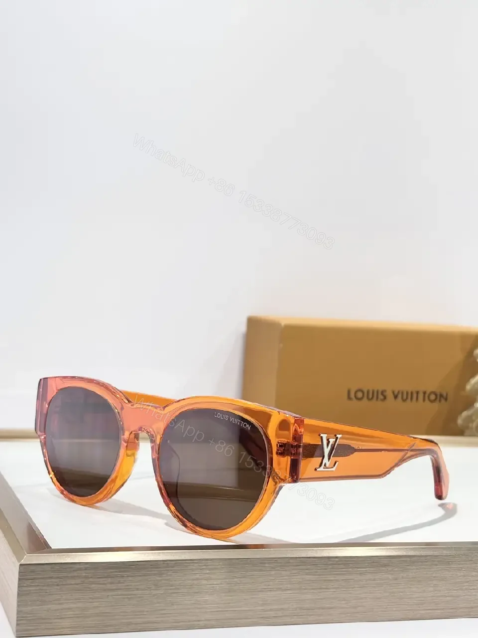 View 7 of Oversized Round Sunglasses with Signature Accents, Black