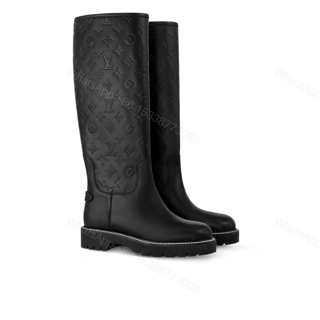 LOUIS VUITTON TERRITORY FLAT HIGH BOOT BLACK 1ADD2X — view 1