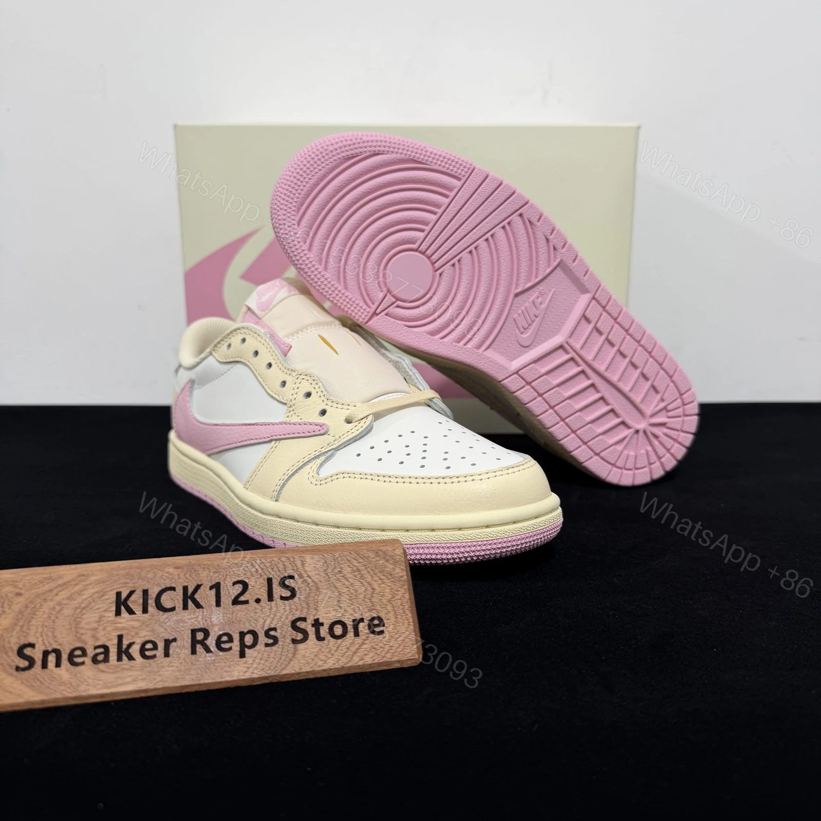 View 3 of Travis Scott x Air Jordan 1 Low Shy Pink Sail