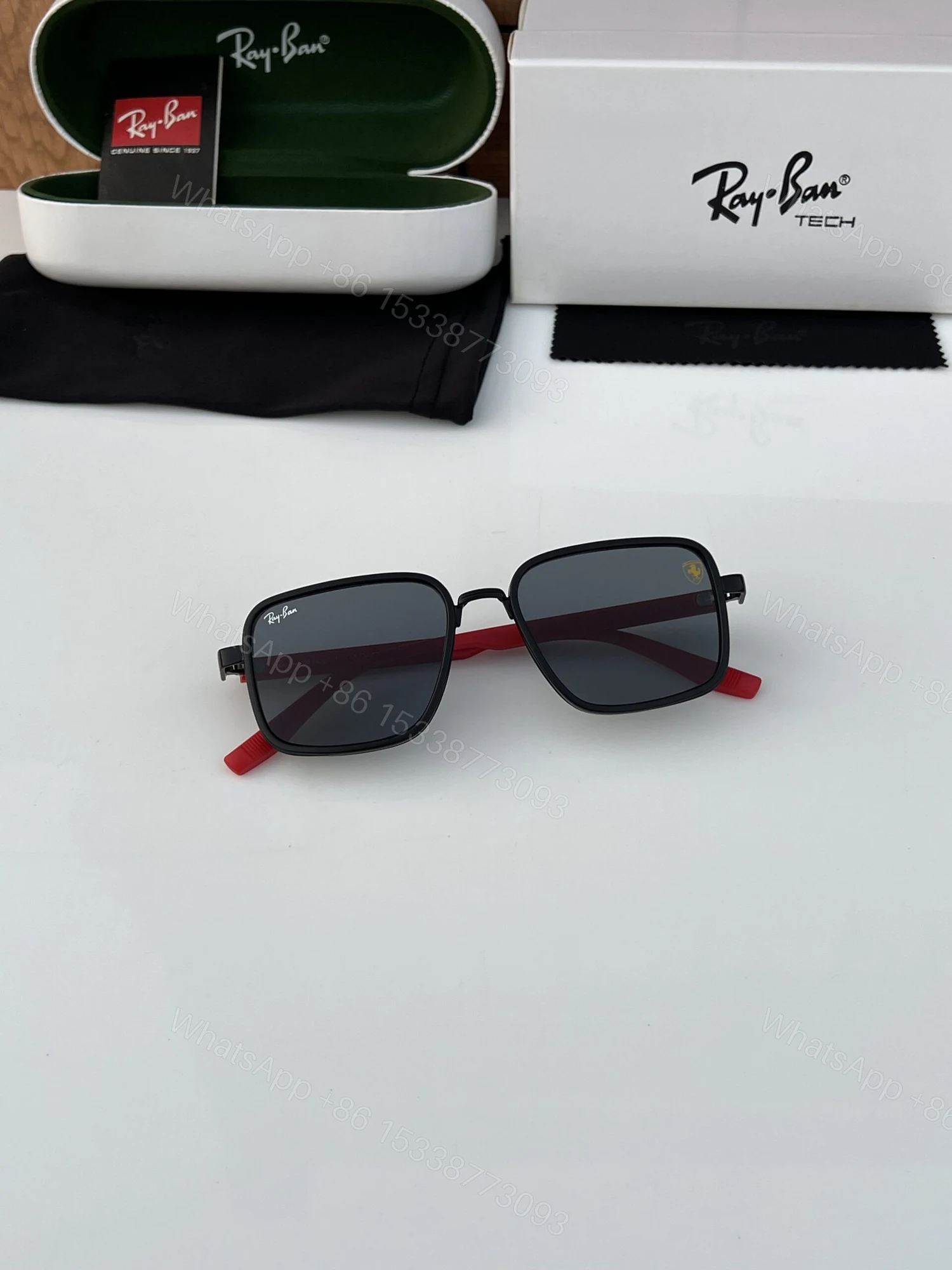 View 2 of First Copy RayBan 8840 Black Red Sunglasses