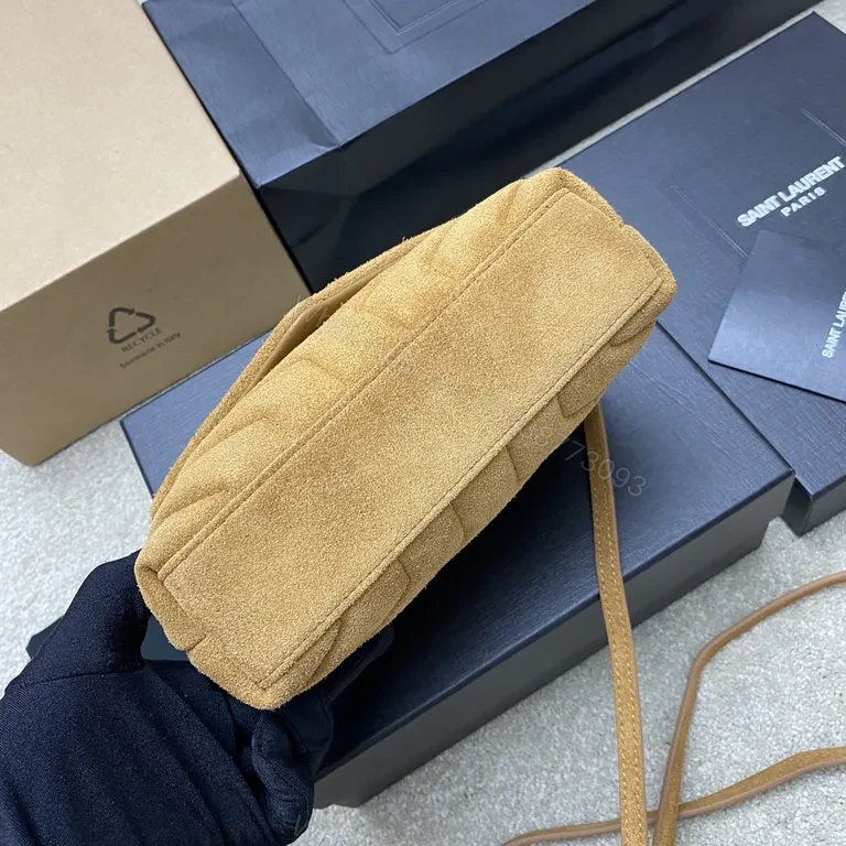 View 2 of Signature Suede Crossbody: Chevron + YSL Hardware Bag