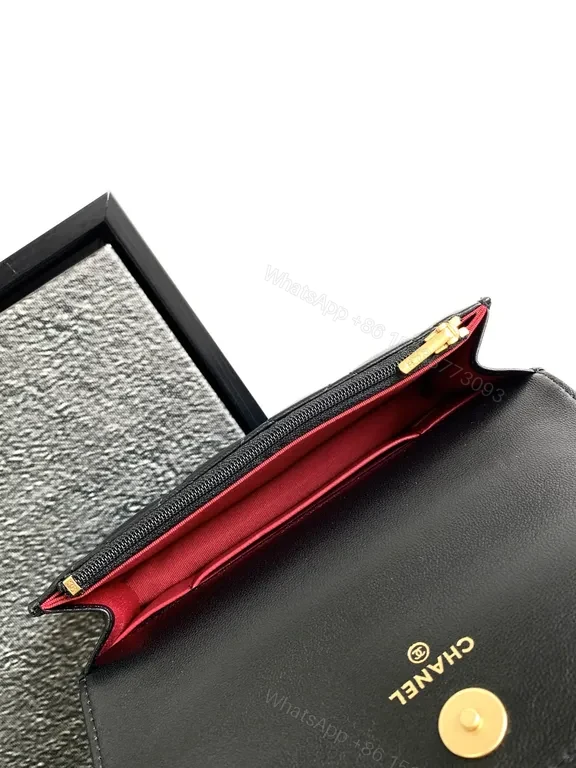 View 6 of Mini Quilted Black Chain Bag with Gold Logo â€” Luxury Silhouette