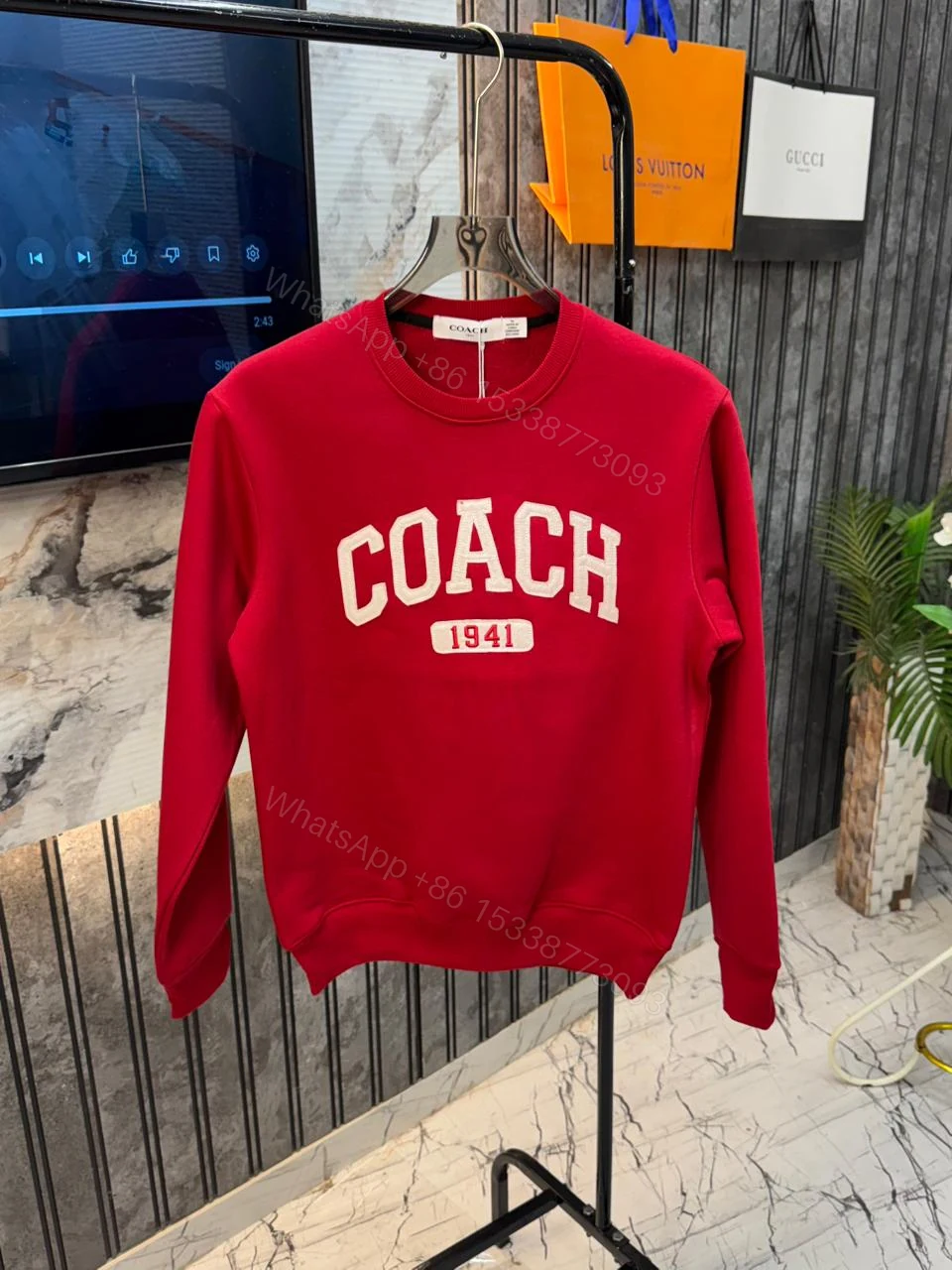 View 6 of First Copy Coach Imported Premium Fleece Sweatshirt