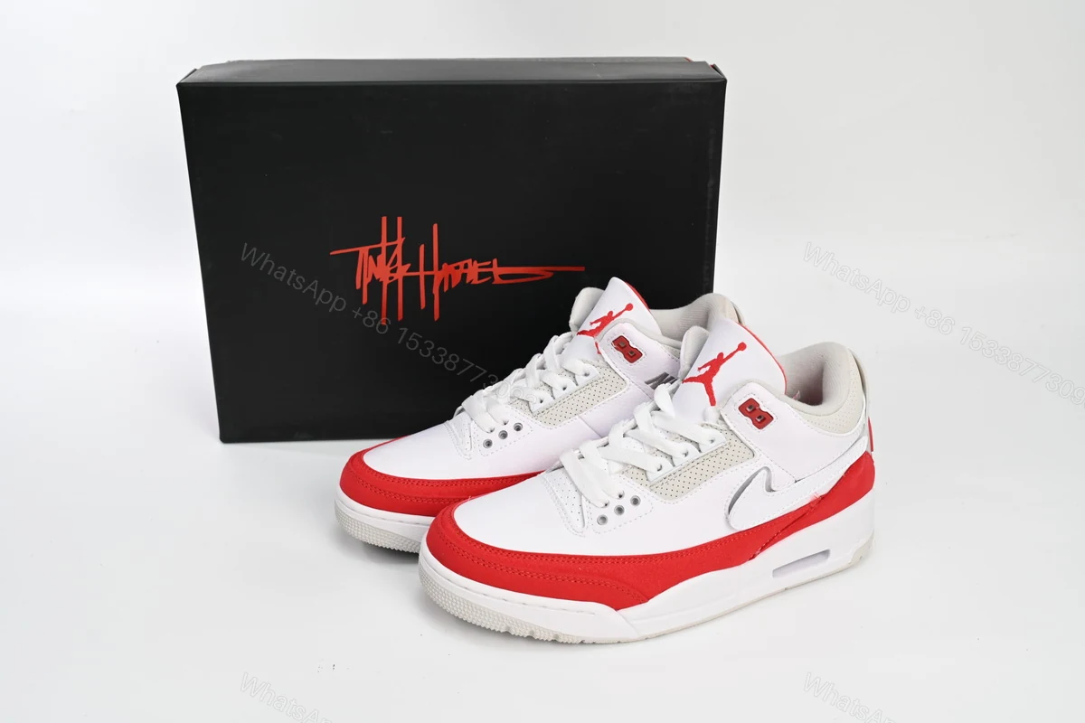 View 2 of Air Jordan 3 Retro Tinker White University Red
