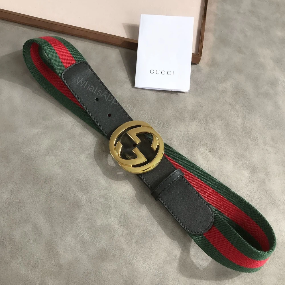 View 2 of Gucci Web Belt With G Buckle Green 4Cm
