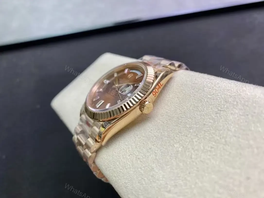View 8 of Rolex Super Clone Day-Date Rose Gold President Strap 40mm