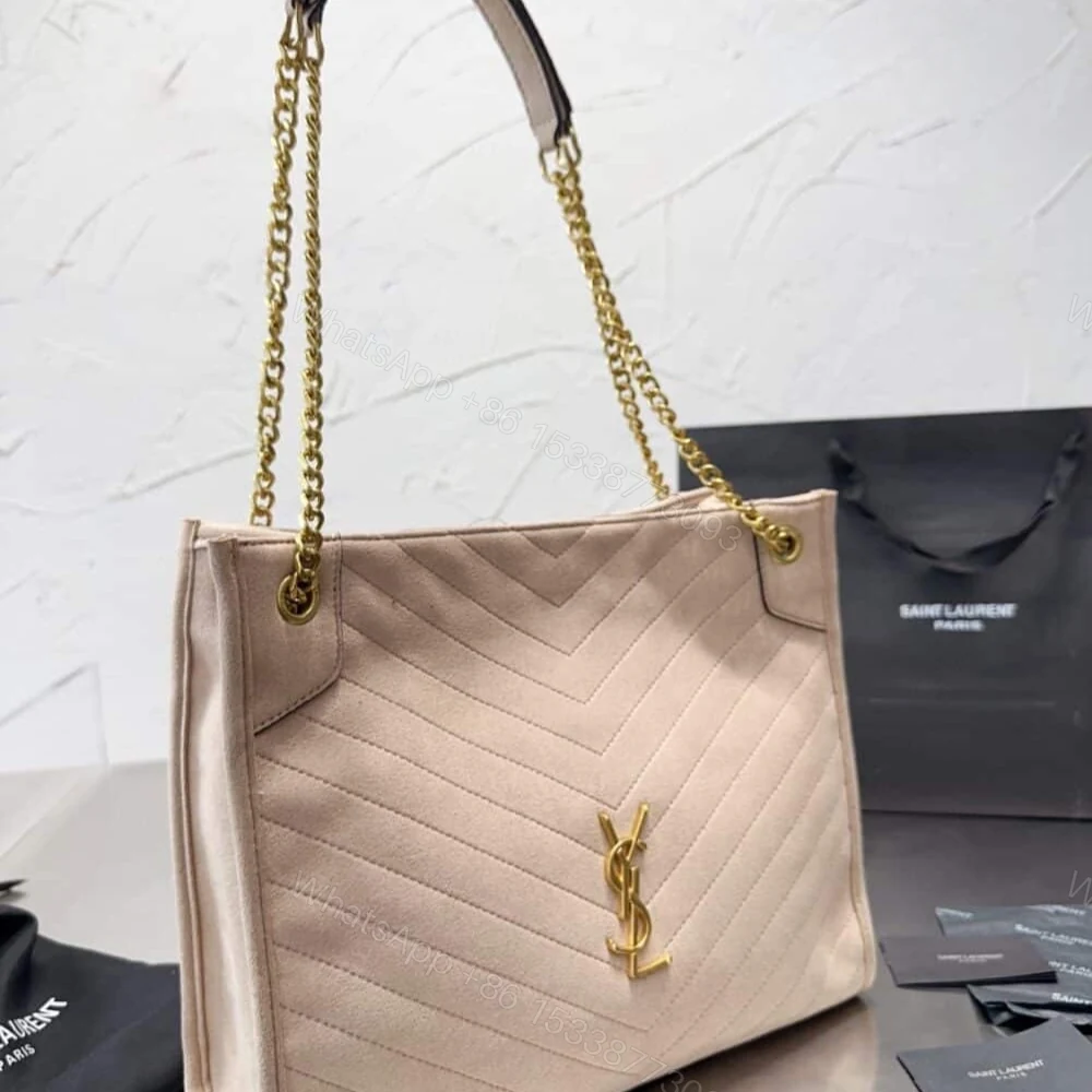 View 2 of Saint Laurent Medium Niki Shopping Bag Beige 33Cm