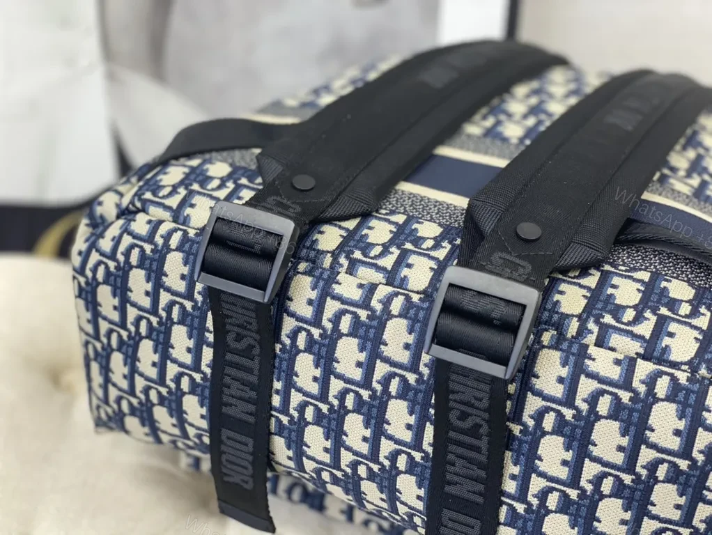 View 3 of Navy Dior Monogram Backpack: Luxe Everyday Carry