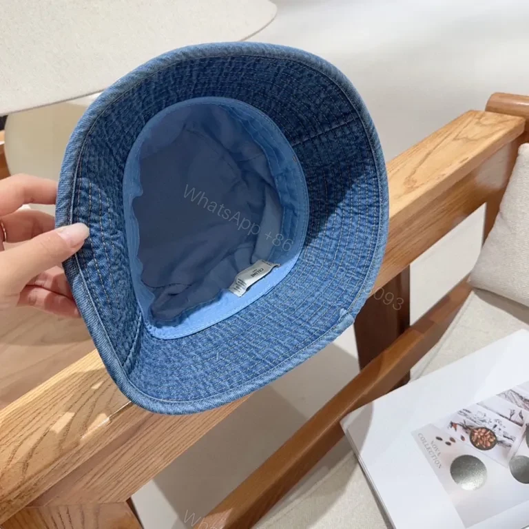 View 9 of Denim CELINE Lettering Bucket Hat â€“ Casual Luxury Sunglow Style