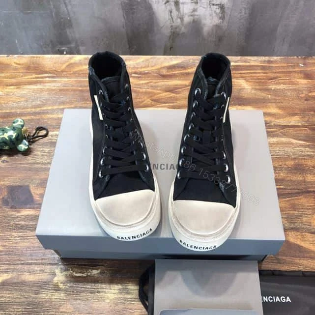 View 3 of BALENCIAGA MEN’S PARIS HIGH TOP TRAINERS IN BLACK – BB210