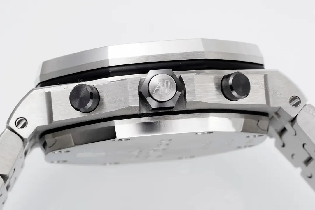 View 8 of JF Factory Audemars Piguet Royal Oak Offshore Stainless Steel Bracelet Watch with Exclusive 4404 Chronograph Movement – Silver Dial