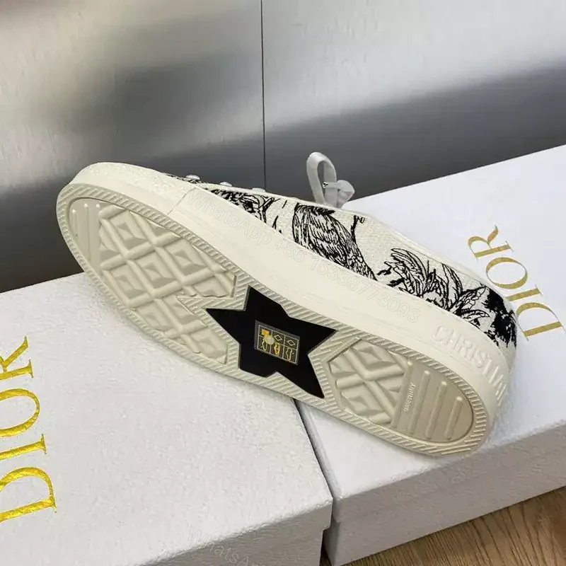 View 4 of WALK’N’DIOR SNEAKERS WOMEN TOILE DE JOUY VOYAGE EMBROIDERED WHITE – CD169