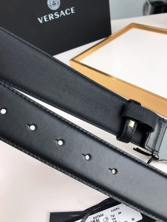 View 6 of Versace Medusa Buckle Leather Belt â€” Timeless Luxury Accessory