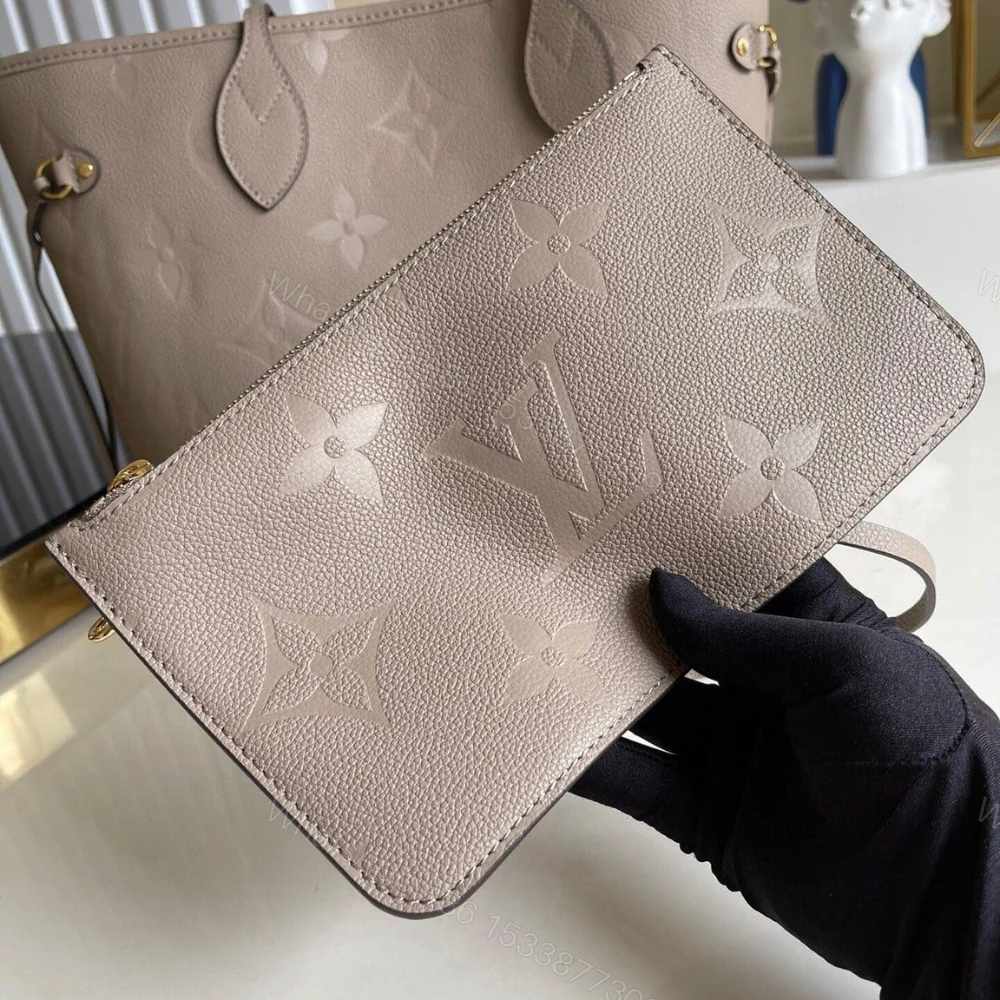 View 5 of Louis Vuitton Neverfull MM Tourterelle Gray 31Cm M45686