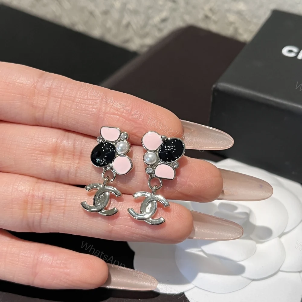 View 3 of Chanel Pearl And Stone Floral Earrings Silver