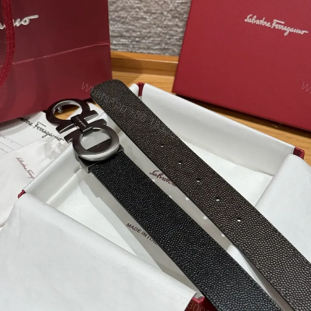 View 5 of Premium Leather Belt with Signature Brushed Buckle