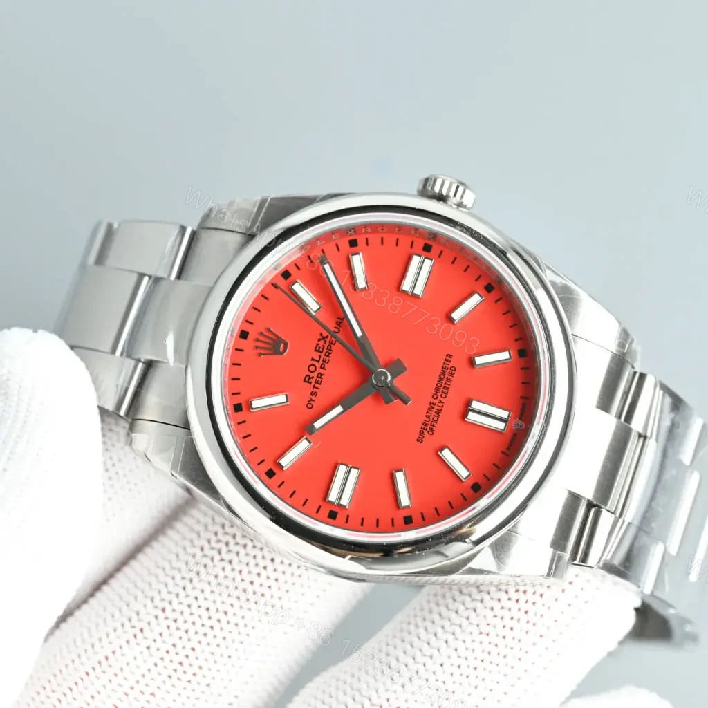 View 2 of Vibrant red oyster perpetual replica 41MM Coral Red 124300-0007