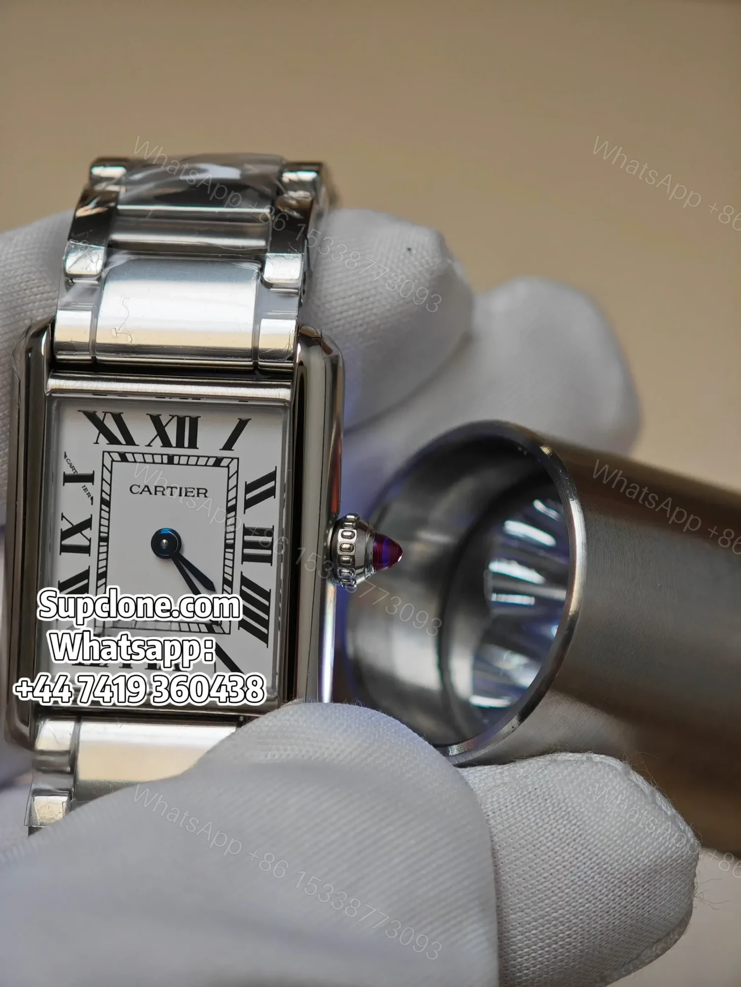View 7 of Cartier Tank WSTA0107 29.5×22mm Super Clone Quartz Replica Steel Bracelet