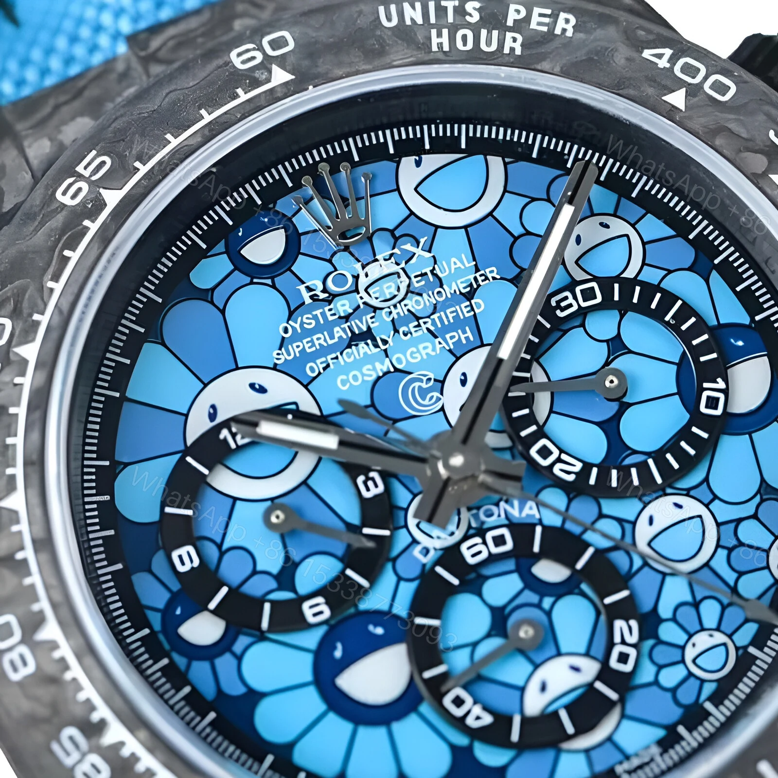 View 3 of Rolex Daytona Cosmograph Blue Sun Flower Pattern Dial Replica