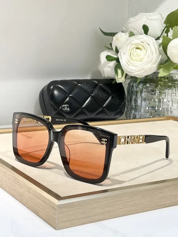 View 6 of White Acetate Oversized Sunglasses - CHANEL-Inspired Luxury Comfort