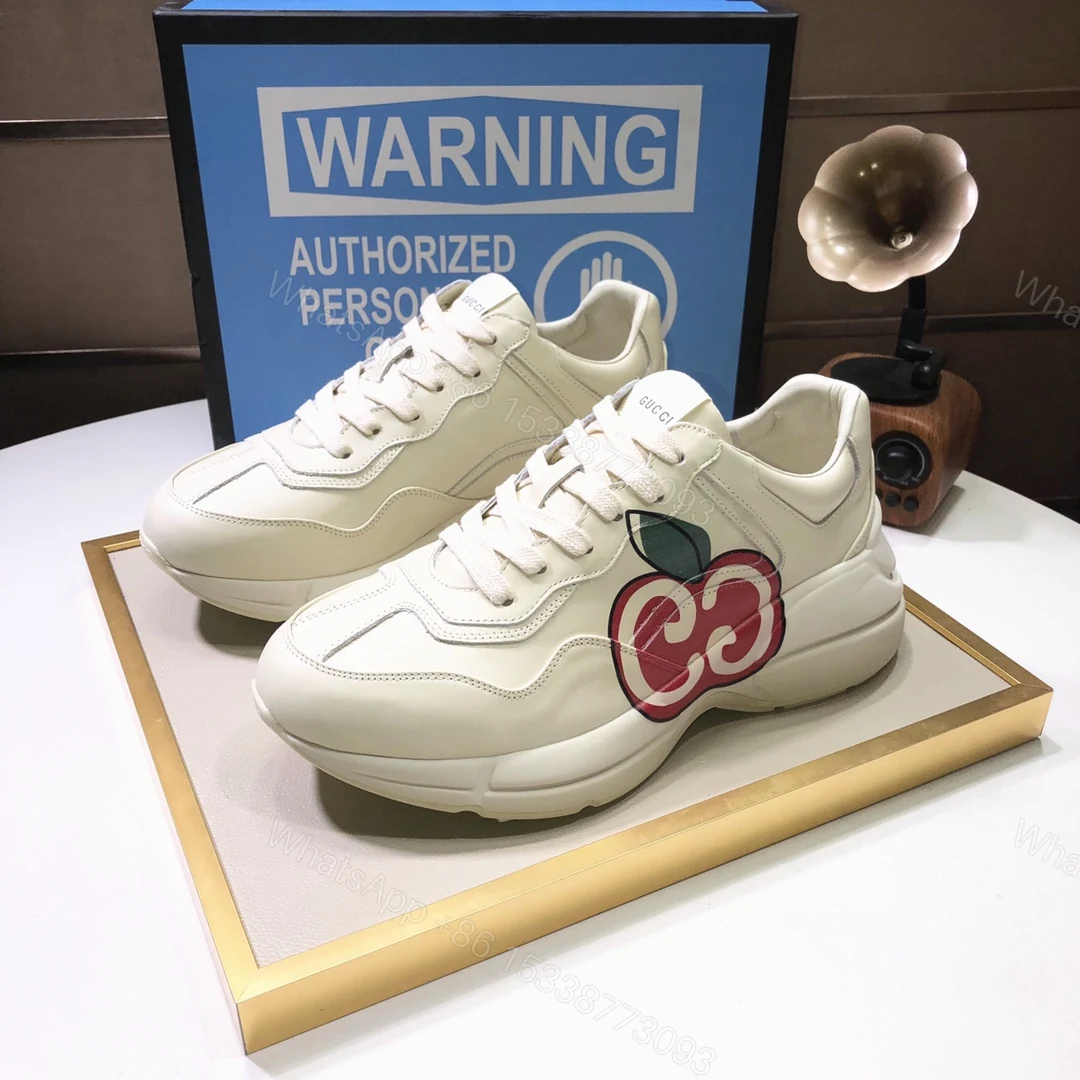 Gucci A貨男款櫻桃LOGO厚底復古鞋 簡約又具趣味風格 — view 1