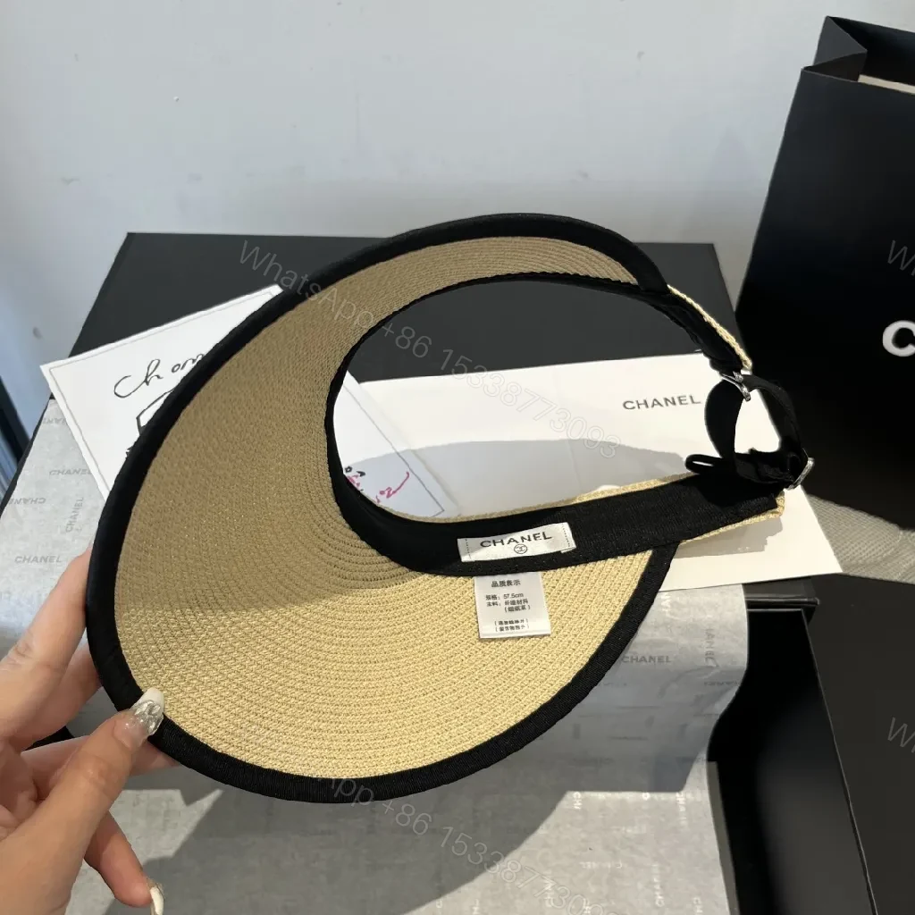 View 3 of Structured Sun-Kissed Visor: Couture-Inspired Wide-Brim Hat