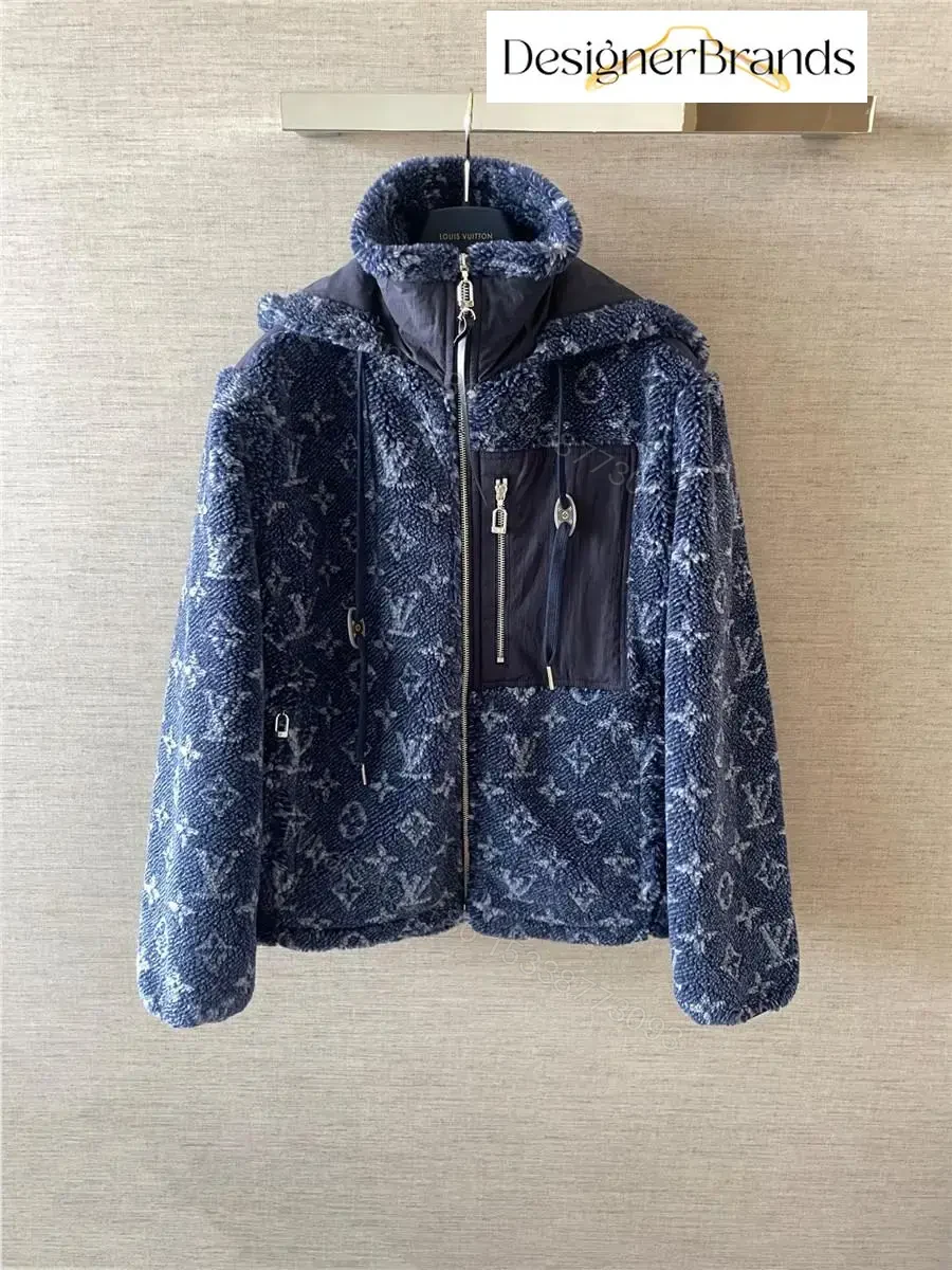 Blue Denim-Texture Puffer Jacket: Luxe Everyday Outerwear — view 1
