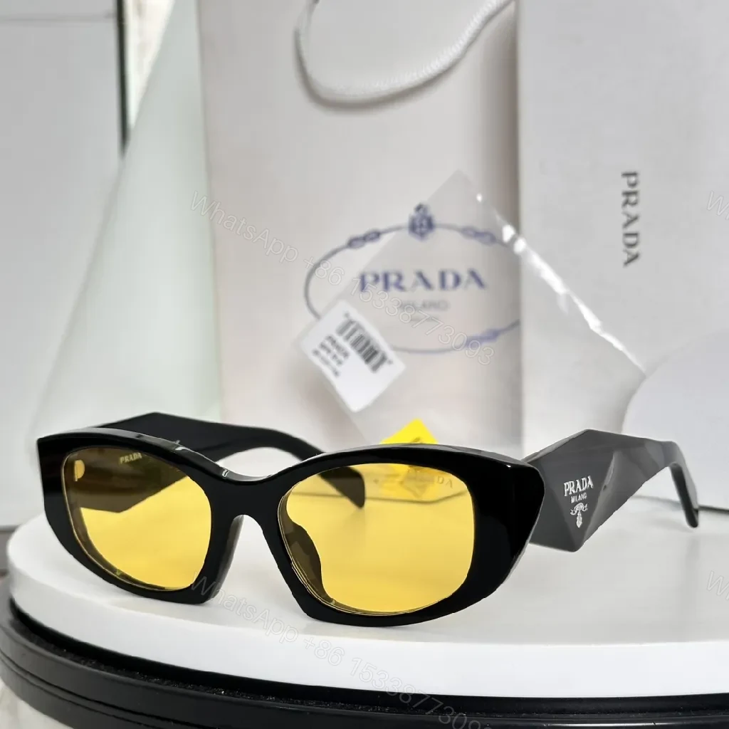 Bold Black Sunglasses: Yellow-Tinted UV400 Wraparound Shades — view 1