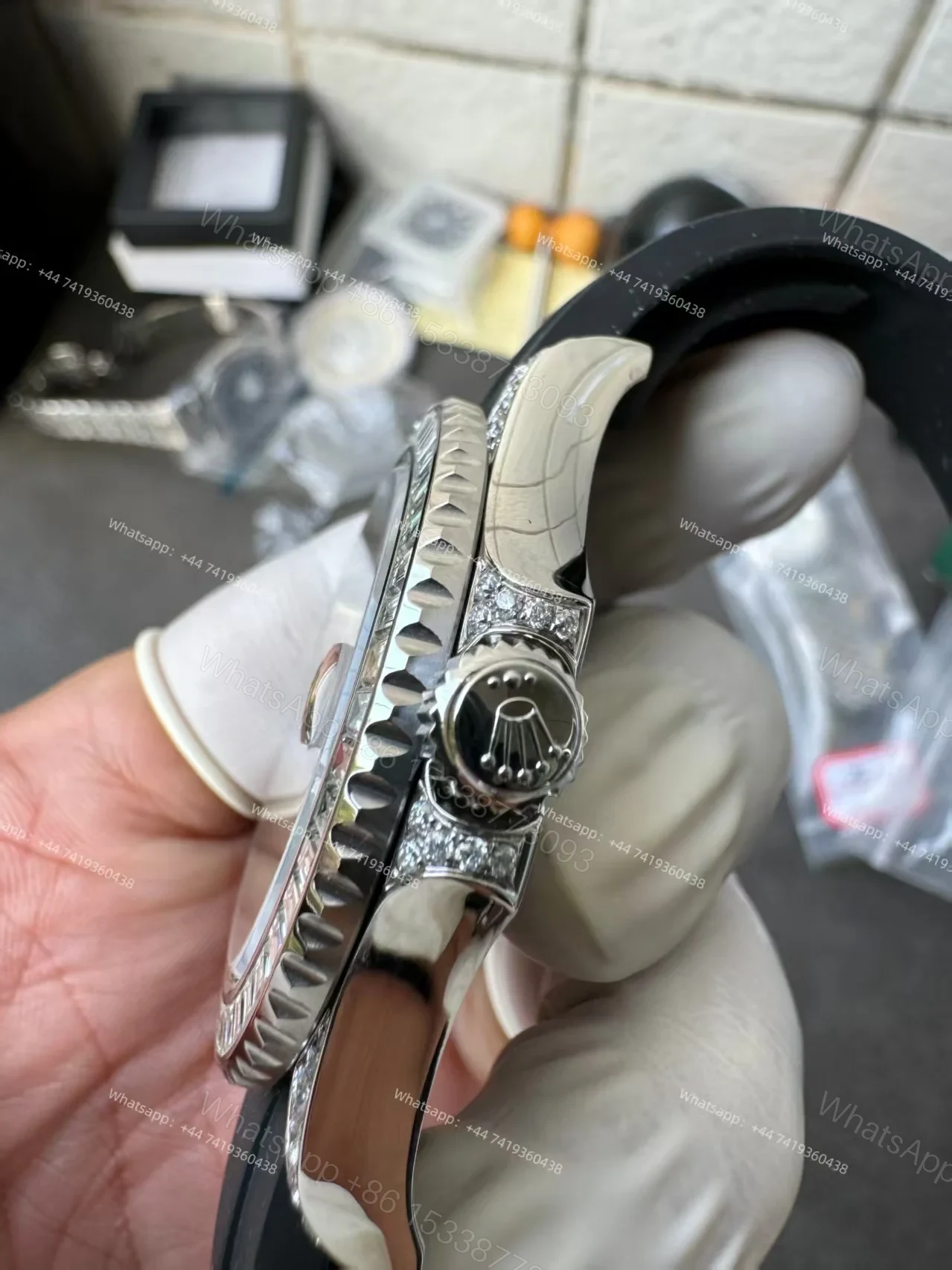 View 12 of Rolex Yacht-Master 226679TBR 1:1 Replica 42MM Moissanite Diamond Lugs and Dial 3235 Movement Super Clone Watch