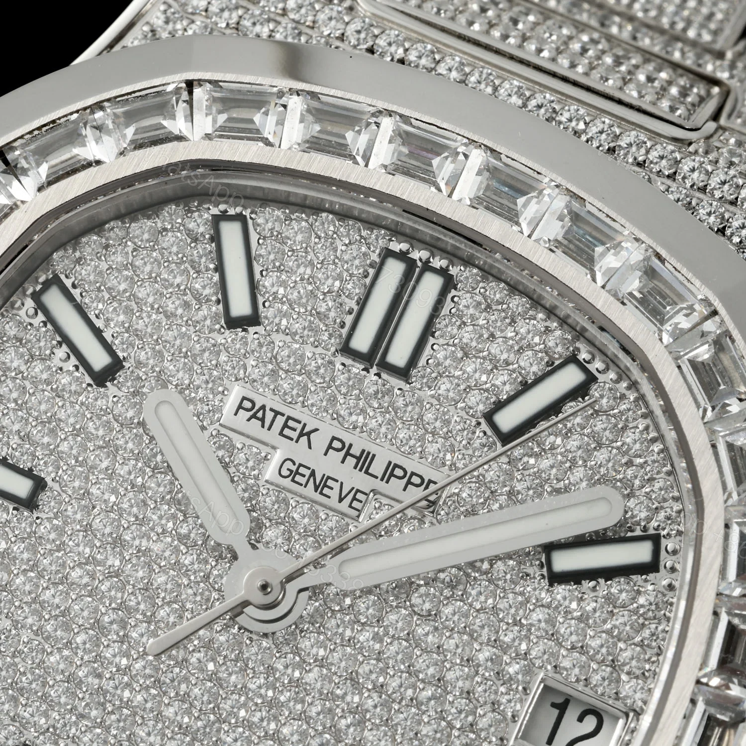 View 5 of Patek Philippe Nautilus 5711 BD1 Diamond Pavé Watch 40mm Full Diamond Bracelet Edition AMG-PP-BD1-5711-2600-DP