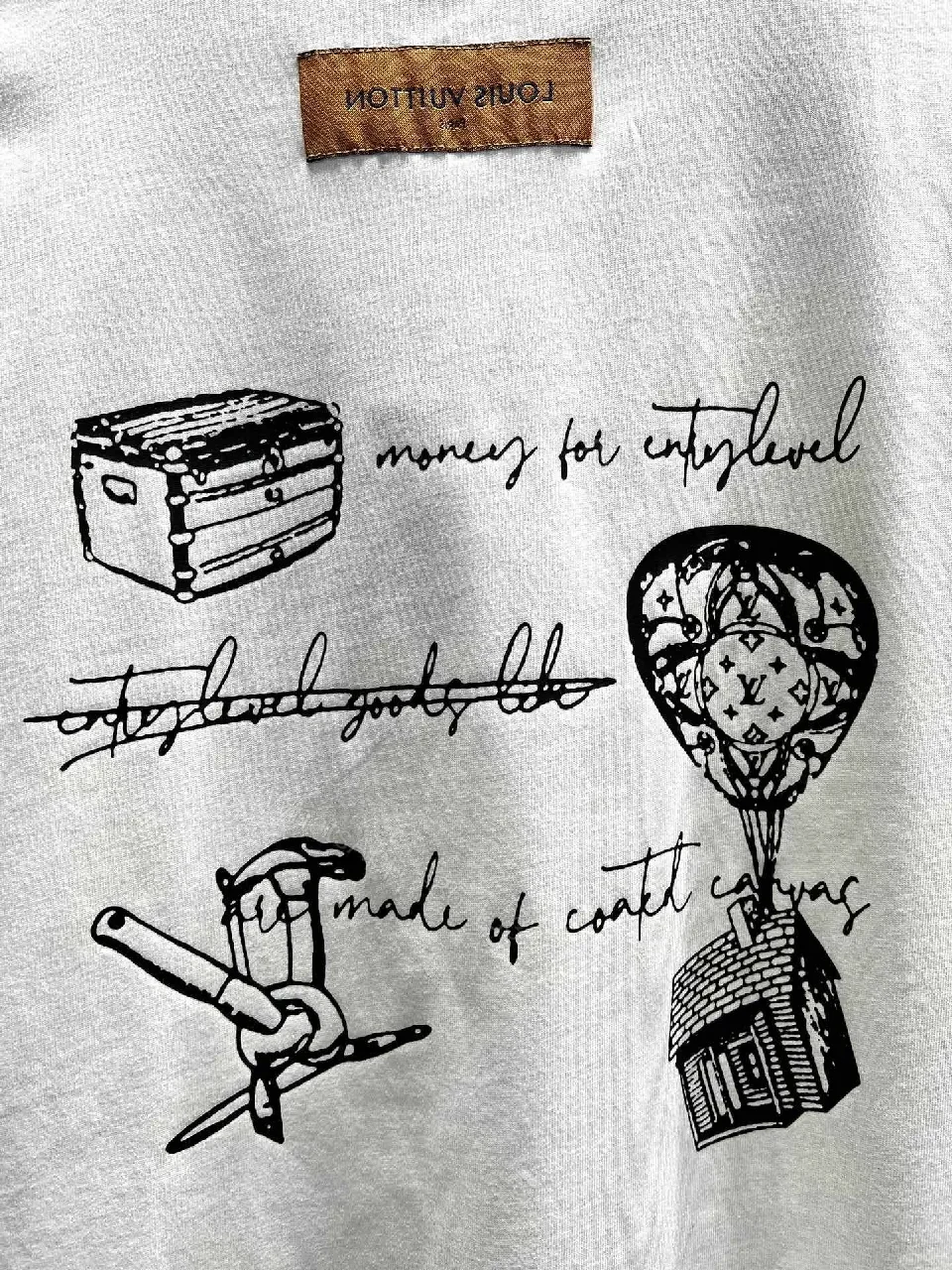 View 4 of White Cotton Logo Tee: Subtle Luxe, Modern Casual Shirt