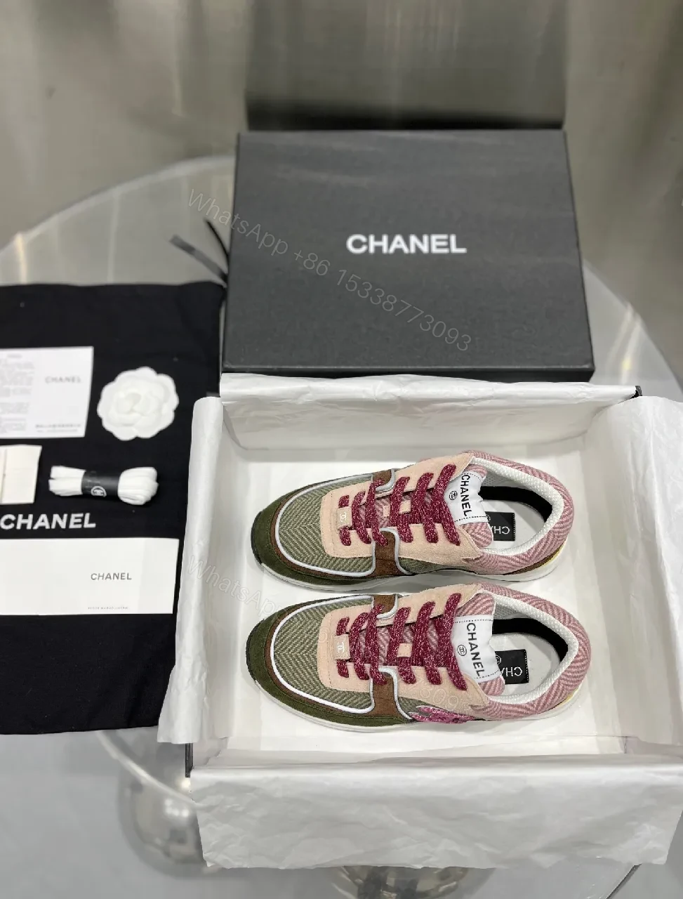 View 7 of Patterned Knit Runner: Suede-Mesh, Logo Luxe Sneakers