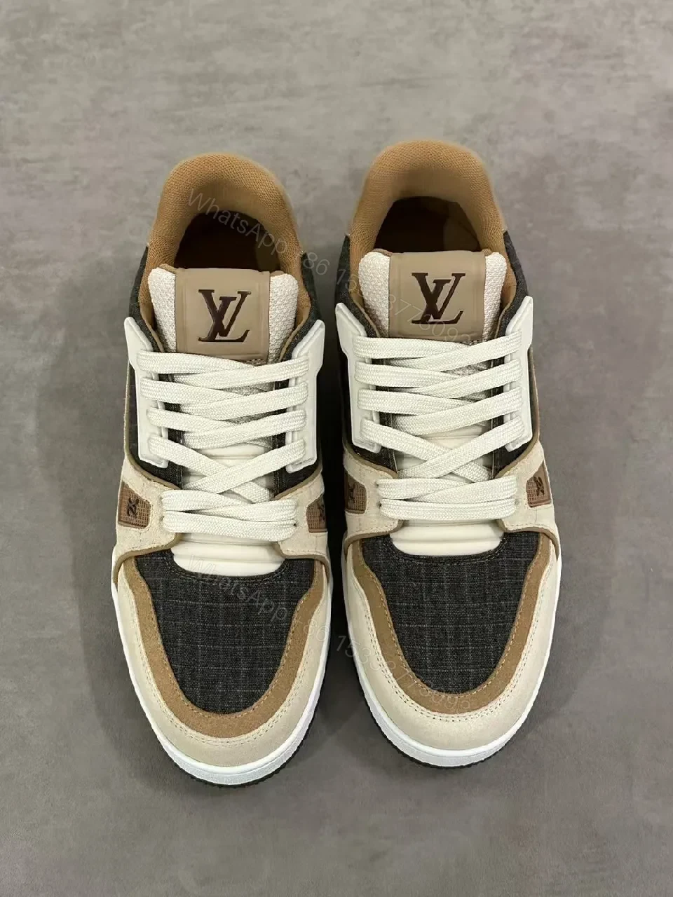 View 4 of Textured Runner: Premium Leather + Suede High-Top Sneakers