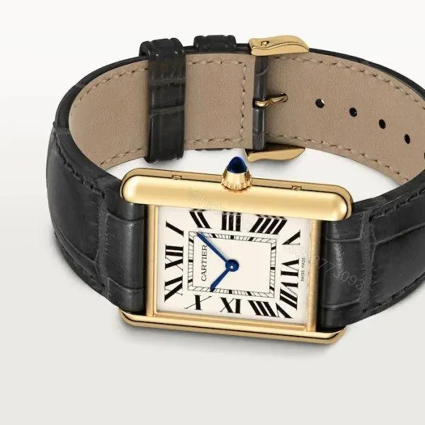 View 5 of Replica Cartier Tank Louis Men Quartz White Alligator Watch WGTA0067