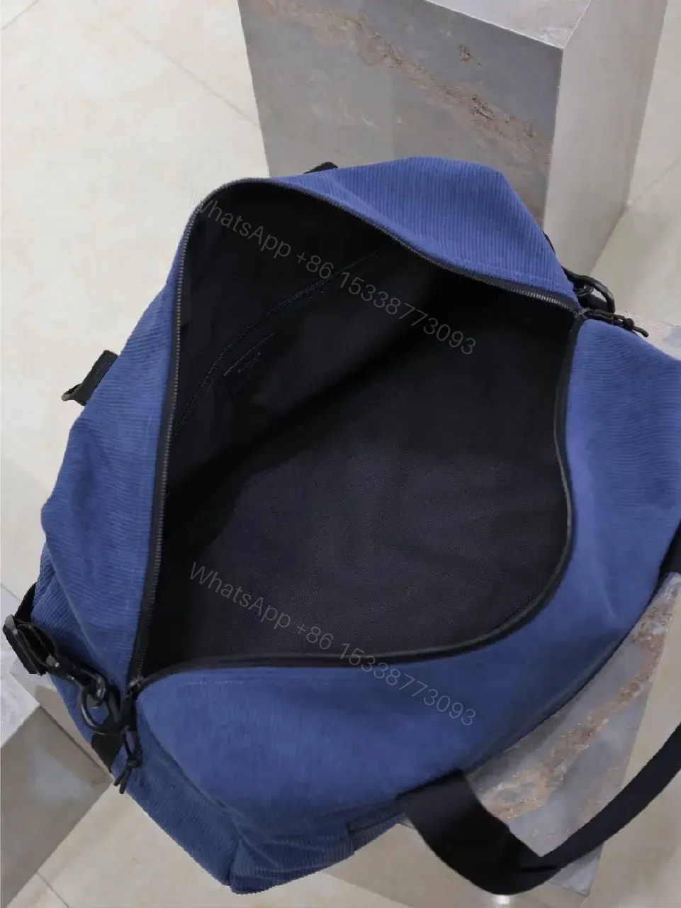 View 9 of Deep Indigo Cordura Gym Bag: Compact Luxury Travel-ready